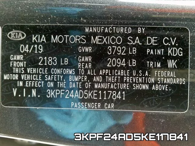 3KPF24AD5KE117841 фото 2