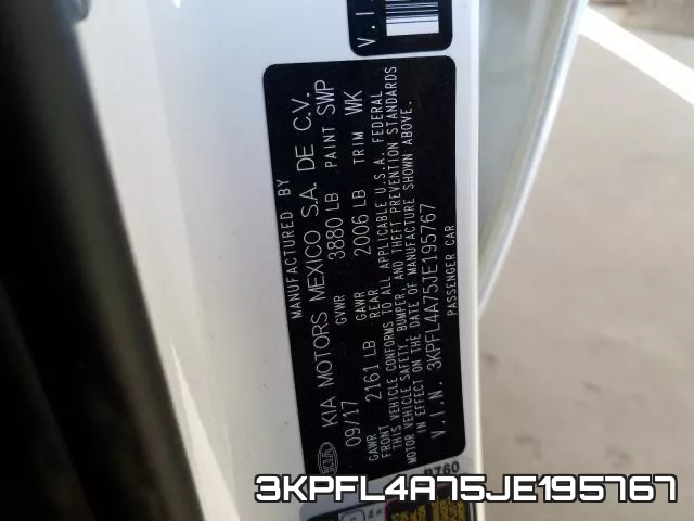 3KPFL4A75JE195767 фото 2