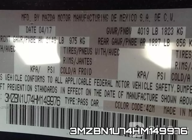 3MZBN1U74HM149976 фото 10