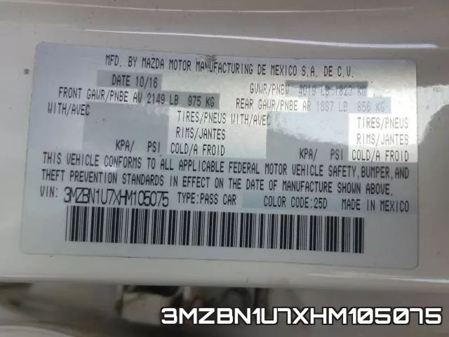 3MZBN1U7XHM105075 фото 2