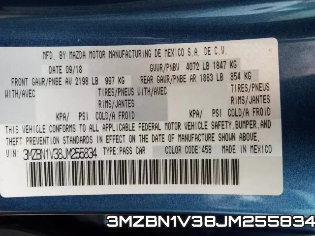 3MZBN1V38JM255834 фото 2