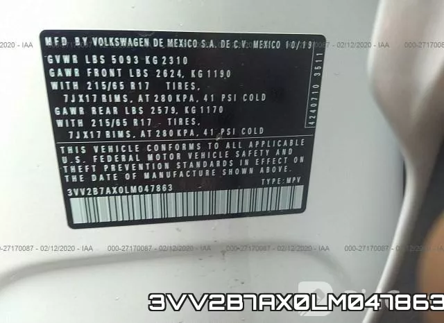 3VV2B7AX0LM047863 фото 10