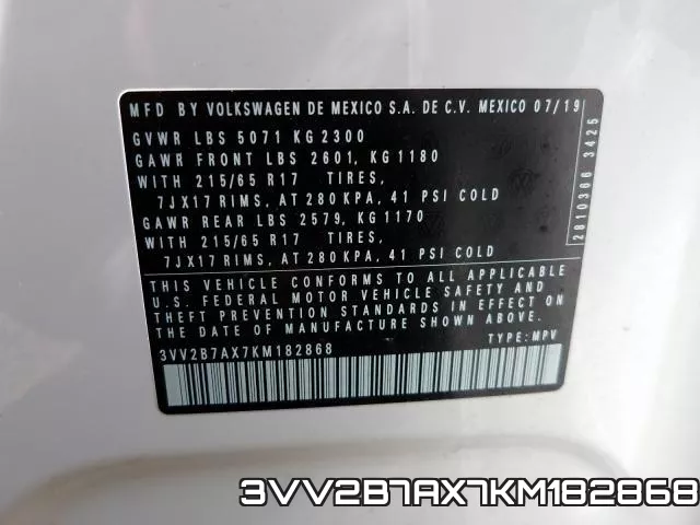3VV2B7AX7KM182868 фото 2