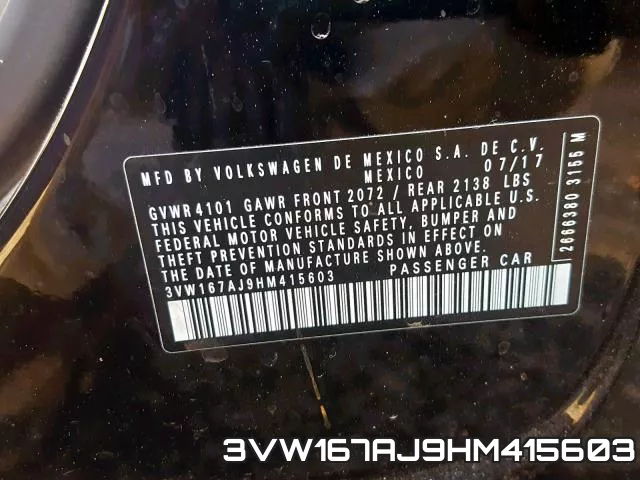 3VW167AJ9HM415603 фото 2