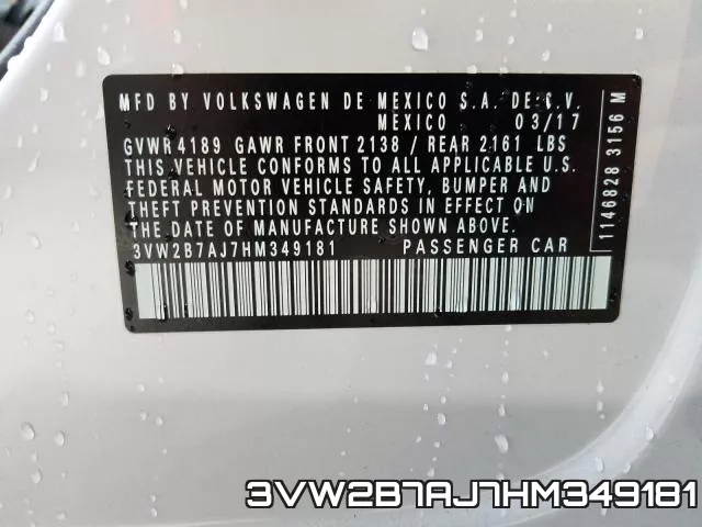3VW2B7AJ7HM349181 фото 2