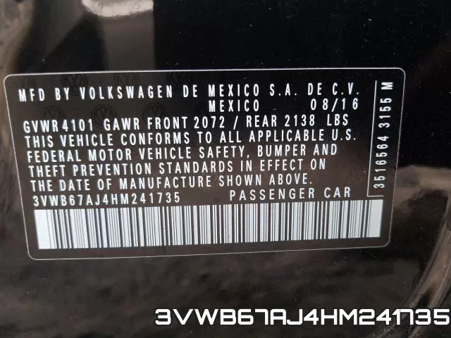 3VWB67AJ4HM241735 фото 2