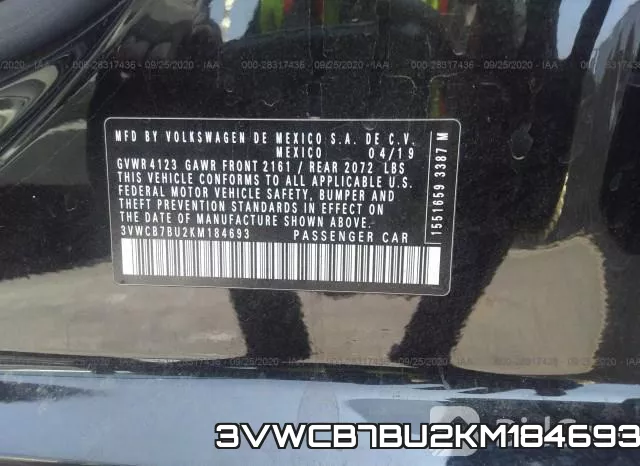 3VWCB7BU2KM184693 фото 10