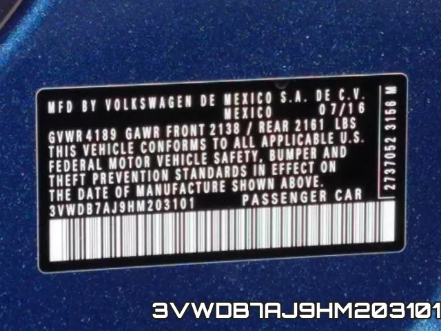 3VWDB7AJ9HM203101 фото 2