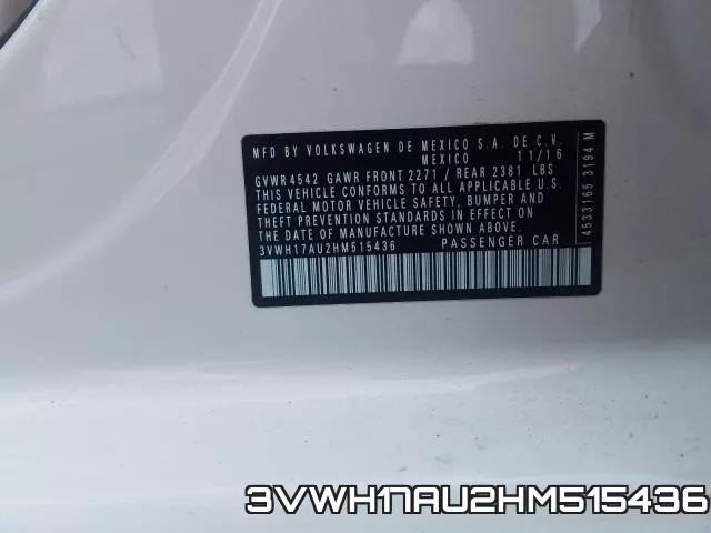 3VWH17AU2HM515436 фото 2