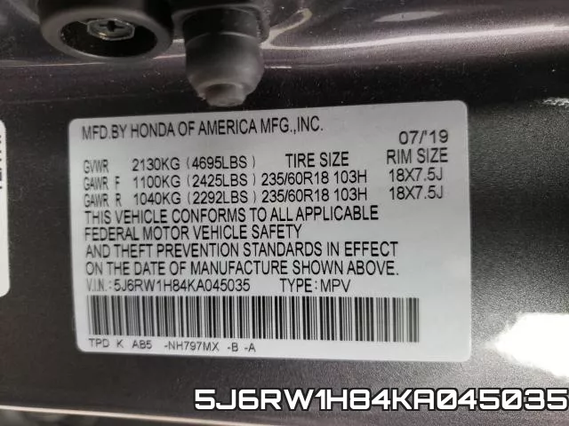 5J6RW1H84KA045035 фото 2
