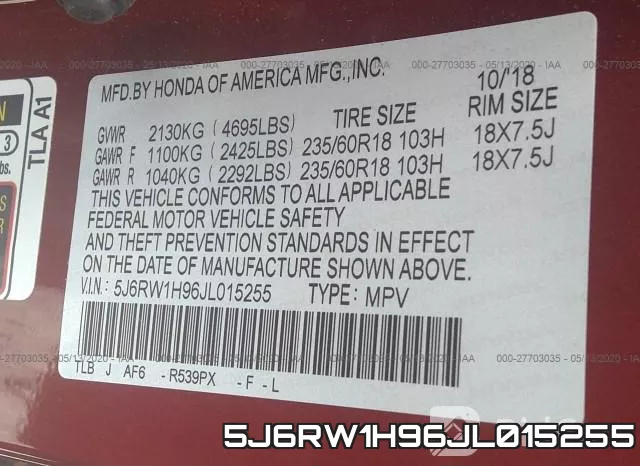 5J6RW1H96JL015255 фото 10