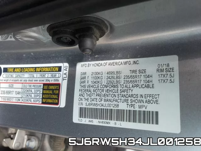 5J6RW5H34JL001258 фото 2