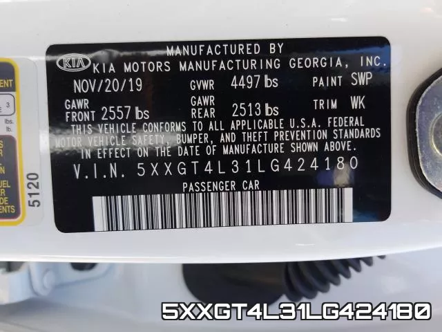 5XXGT4L31LG424180 фото 2