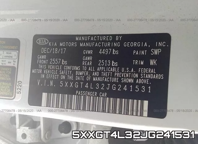 5XXGT4L32JG241531 фото 10