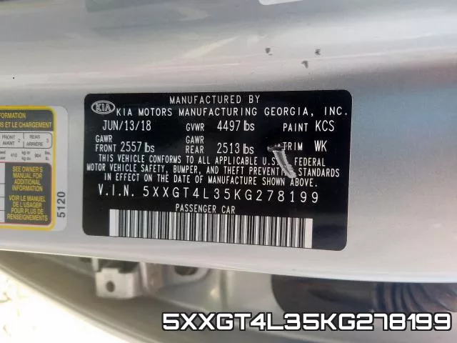 5XXGT4L35KG278199 фото 2