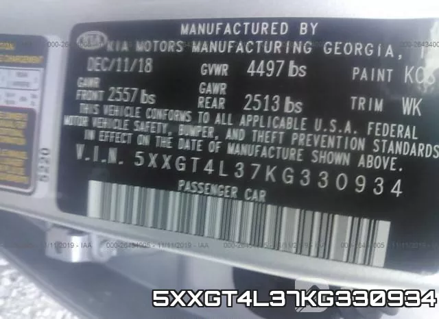 5XXGT4L37KG330934 фото 10