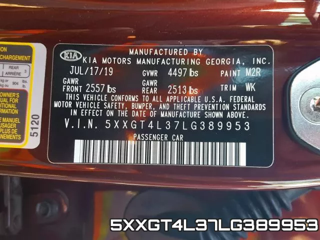 5XXGT4L37LG389953 фото 2