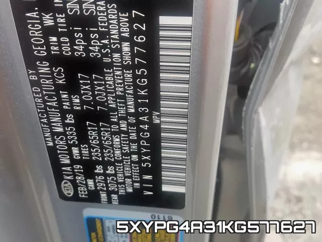 5XYPG4A31KG577627 фото 2