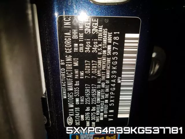 5XYPG4A39KG537781 фото 2