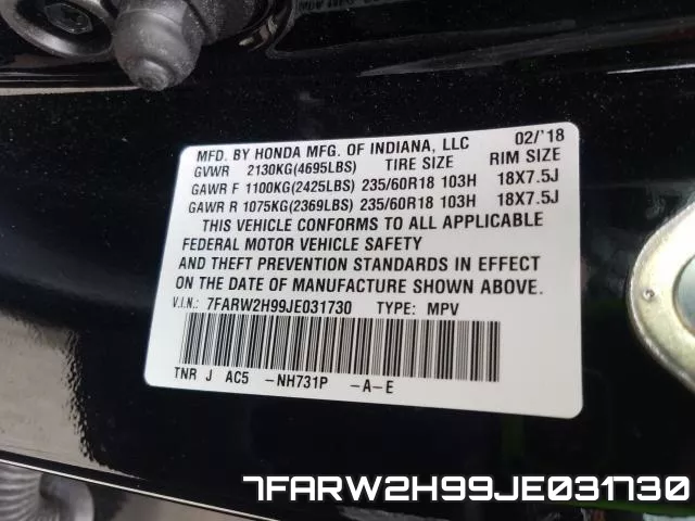 7FARW2H99JE031730 фото 2