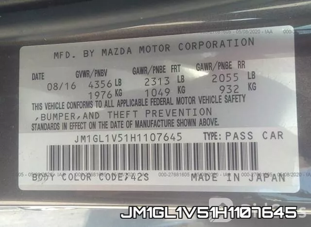 JM1GL1V51H1107645 фото 10