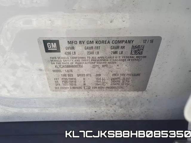 KL7CJKSB8HB085350 фото 2