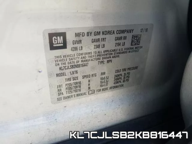 KL7CJLSB2KB816447 фото 2