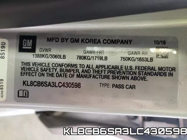 KL8CB6SA3LC430598 фото 2