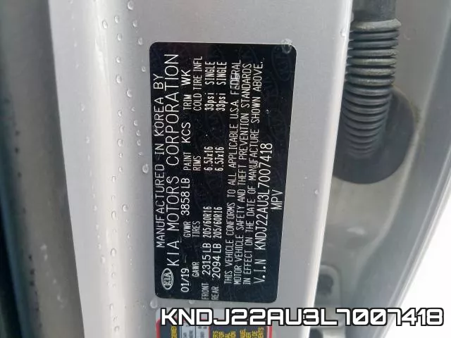 KNDJ22AU3L7007418 фото 2