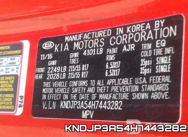 KNDJP3A54H7443282 фото 10