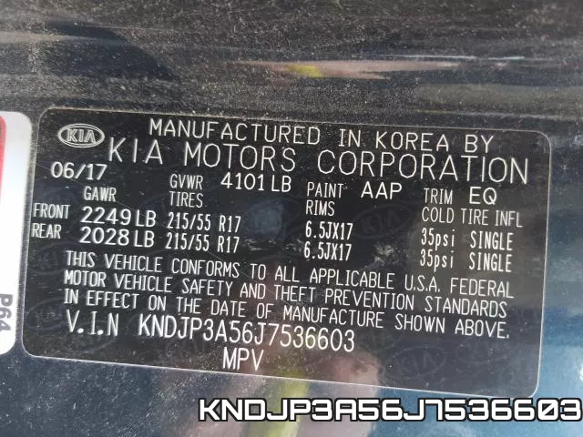 KNDJP3A56J7536603 фото 2
