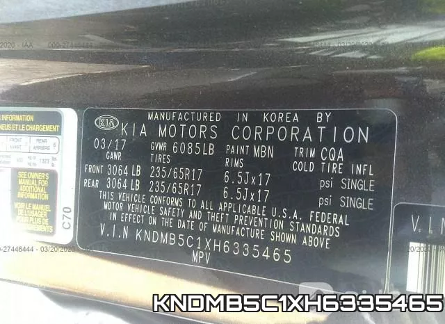 KNDMB5C1XH6335465 фото 10