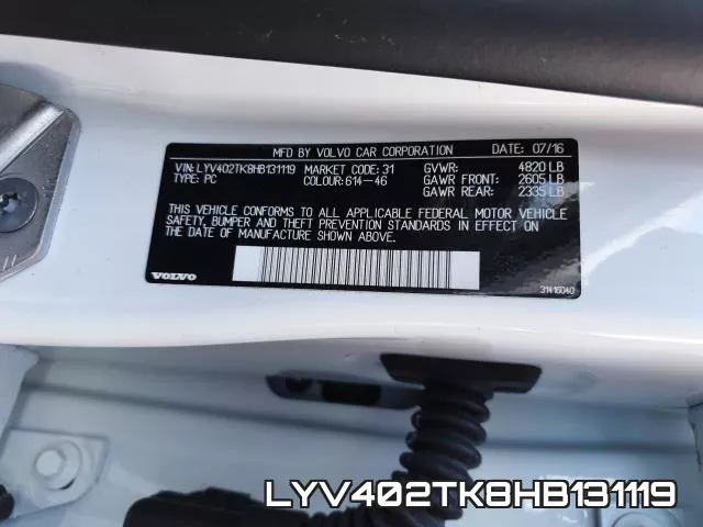 LYV402TK8HB131119 фото 2