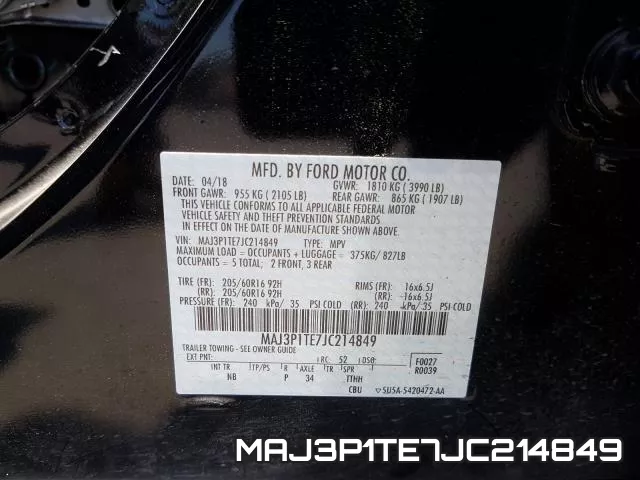 MAJ3P1TE7JC214849 фото 2