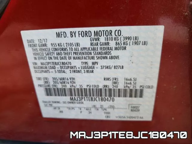 MAJ3P1TE8JC180470 фото 2
