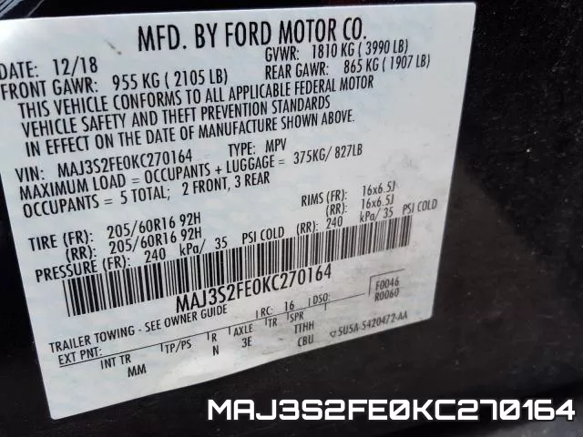 MAJ3S2FE0KC270164 фото 2