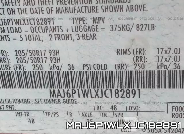 MAJ6P1WLXJC182891 фото 10