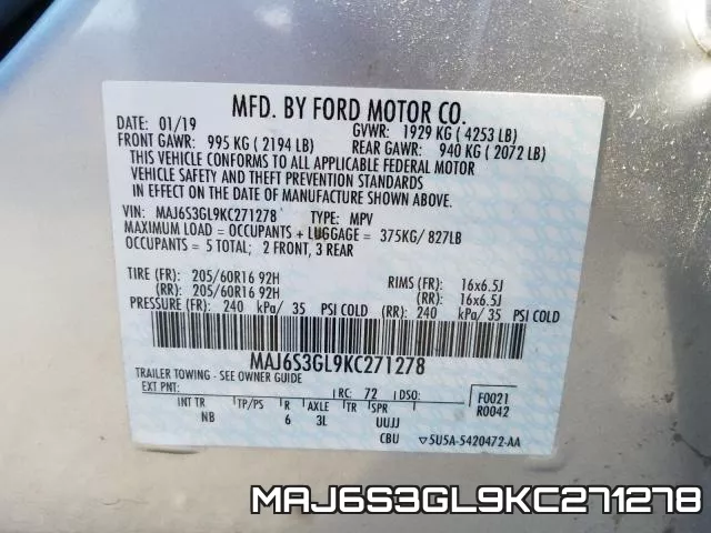 MAJ6S3GL9KC271278 фото 2