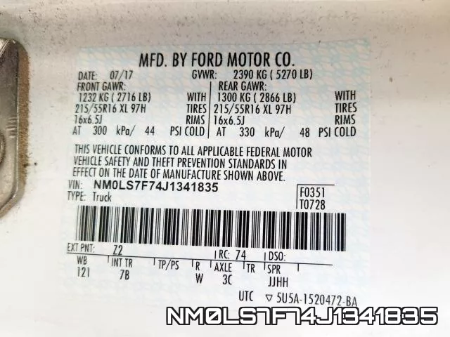 NM0LS7F74J1341835 фото 2