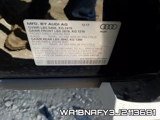 WA1BNAFY3J2113681 фото 2