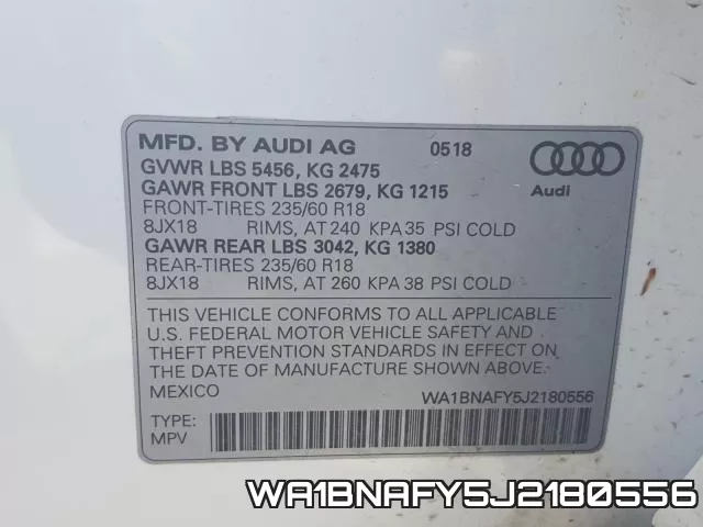 WA1BNAFY5J2180556 фото 2