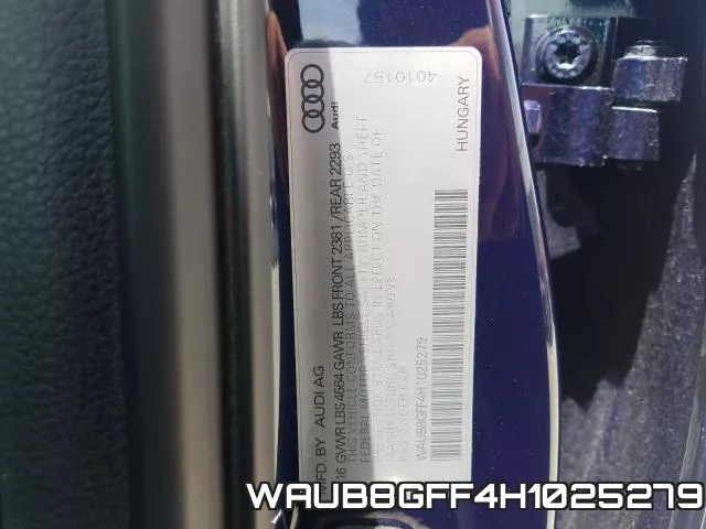 WAUB8GFF4H1025279 фото 2