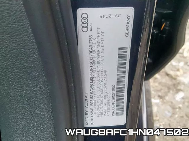 WAUG8AFC1HN047502 фото 2