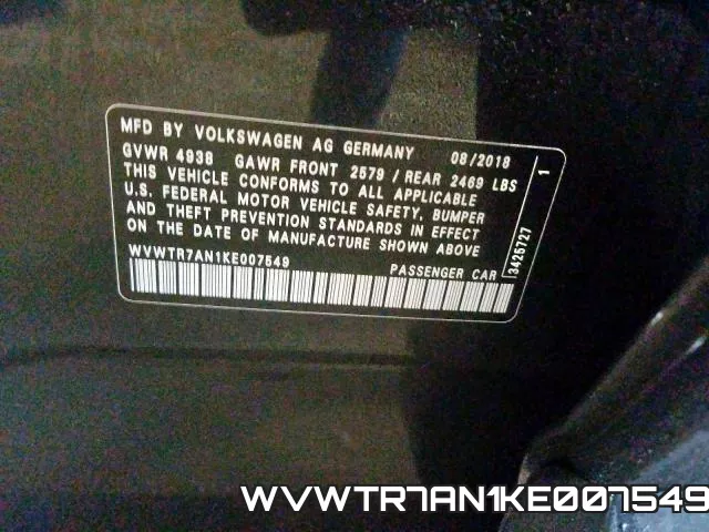 WVWTR7AN1KE007549 фото 2