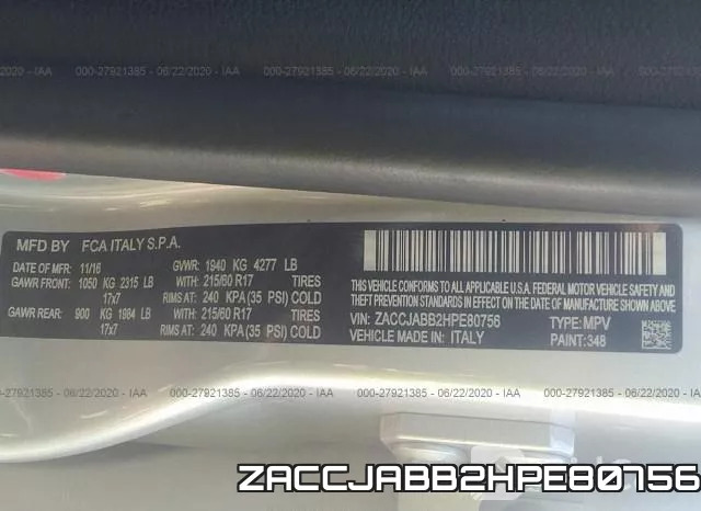 ZACCJABB2HPE80756 фото 10