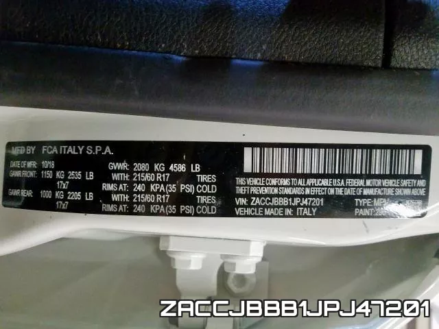 ZACCJBBB1JPJ47201 фото 2