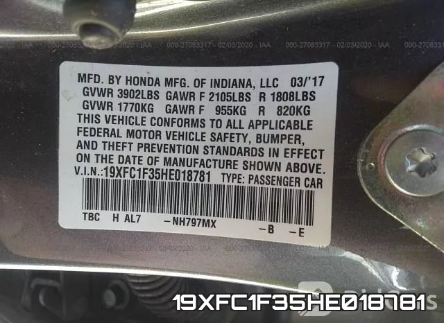 19XFC1F35HE018781 фото 10