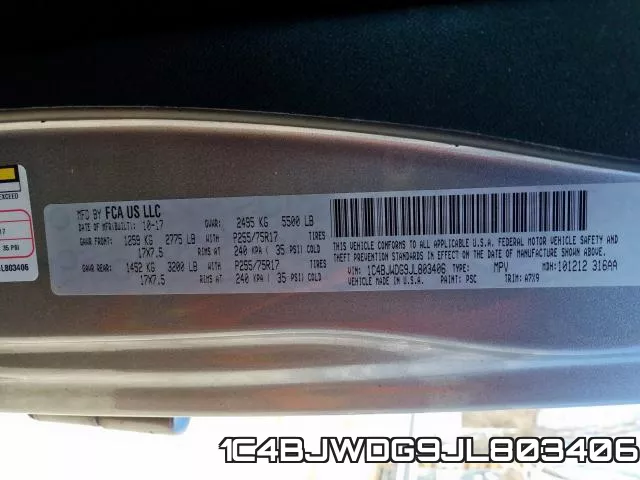 1C4BJWDG9JL803406 фото 2