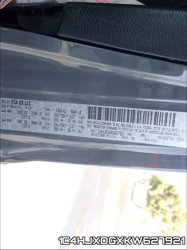 1C4HJXDGXKW627921 фото 2