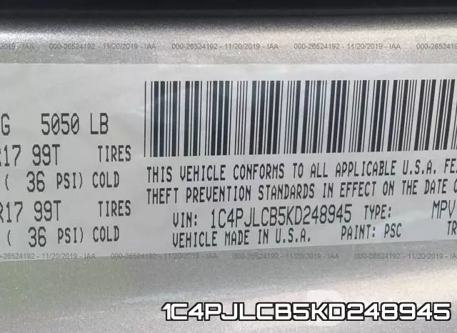 1C4PJLCB5KD248945 фото 10